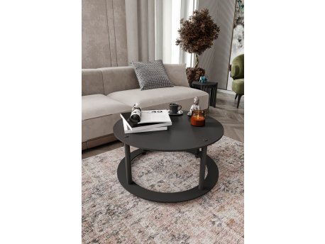 HANAH HOME Sto za dnevnu sobu Hole Round Black