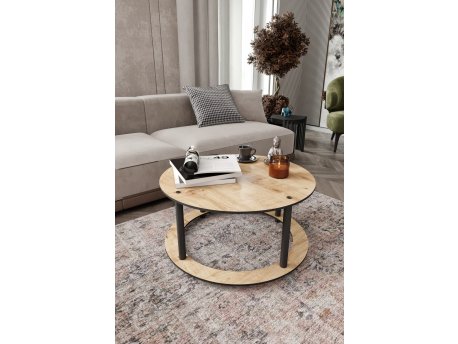 HANAH HOME Sto za dnevnu sobu Hole Round Oak