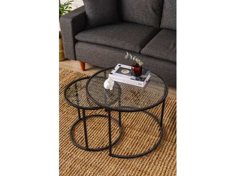 HANAH HOME Sto za dnevnu sobu Tokyo 60 Black Fume