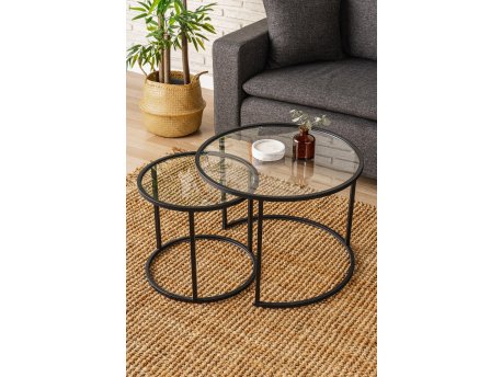 HANAH HOME Sto za dnevnu sobu Belarus 60 Black Transparent