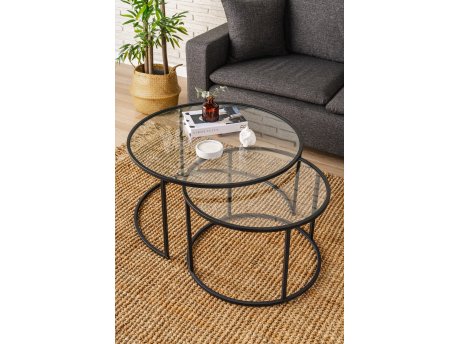 HANAH HOME Sto za dnevnu sobu Belarus 80 Black Transparent