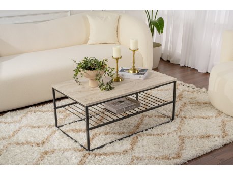 HANAH HOME Sto za dnevnu sobu Asude Black Travertine