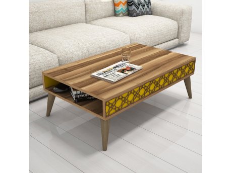 HANAH HOME Sto za dnevnu sobu City Walnut Yellow