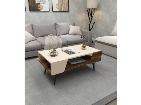 HANAH HOME Sto za dnevnu sobu Aren Beige Light Walnut