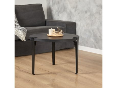 HANAH HOME Sto za dnevnu sobu Fregoia Anthracite Black