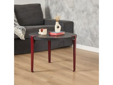 HANAH HOME Sto za dnevnu sobu Fregoia Anthracite Burgundy