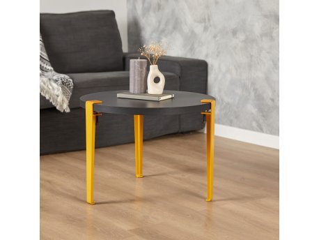 HANAH HOME Sto za dnevnu sobu Fregoia Anthracite Yellow