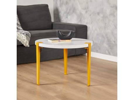 HANAH HOME Sto za dnevnu sobu Fregoia White Yellow