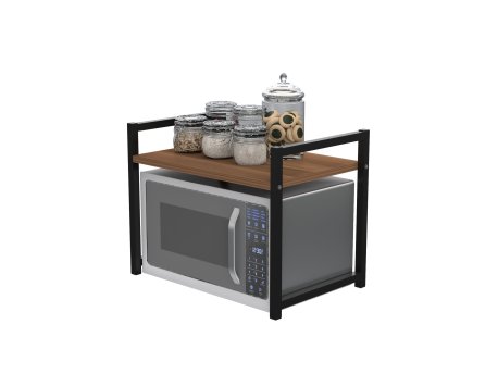 HANAH HOME Kuhinjska polica Malta Walnut Black