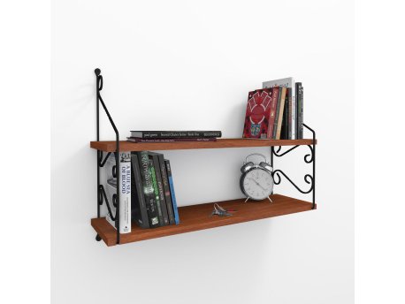 HANAH HOME Zidna polica Seramoni 2'li Walnut