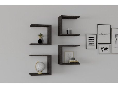 HANAH HOME Zidna polica Base Anthracite