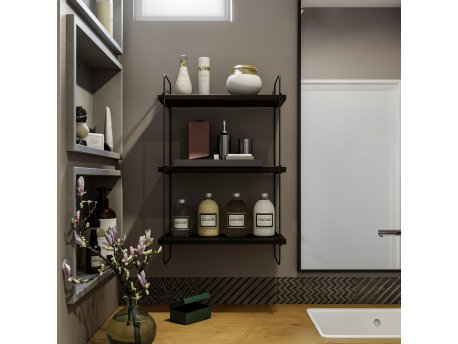 HANAH HOME Zidna polica Pulalis Anthracite