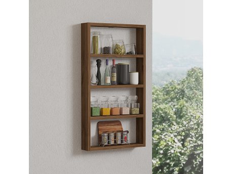 HANAH HOME Zidna polica Quatro Walnut