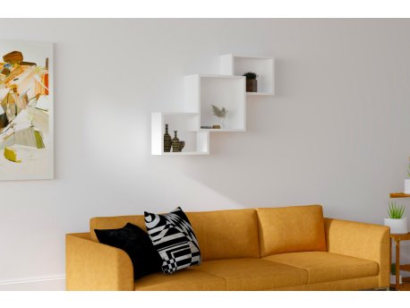 HANAH HOME Zidna polica Silver White