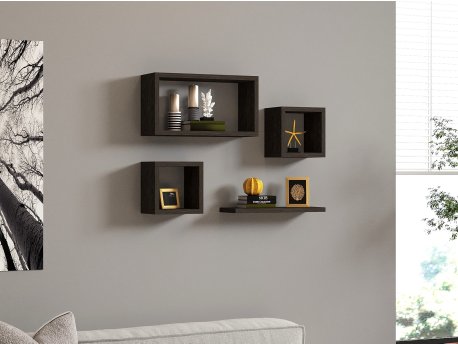 HANAH HOME Zidna polica Babi Anthracite