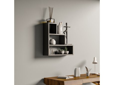 HANAH HOME Zidna polica Piramit Anthracite