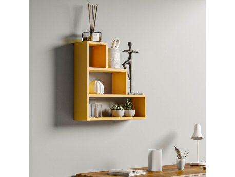 HANAH HOME Zidna polica Piramit Yellow