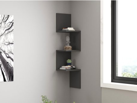 HANAH HOME Zidna polica Zikzak Anthracite