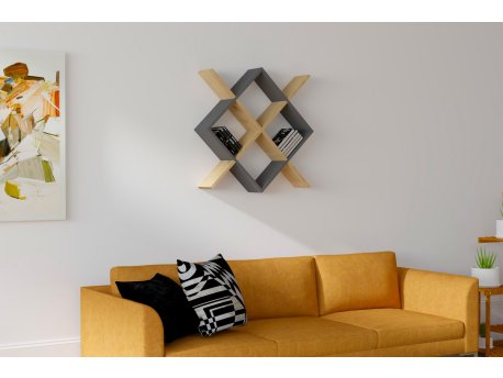 HANAH HOME Zidna polica Semo Sapphire Anthracite