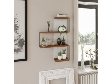 HANAH HOME Zidna polica Cambel Walnut