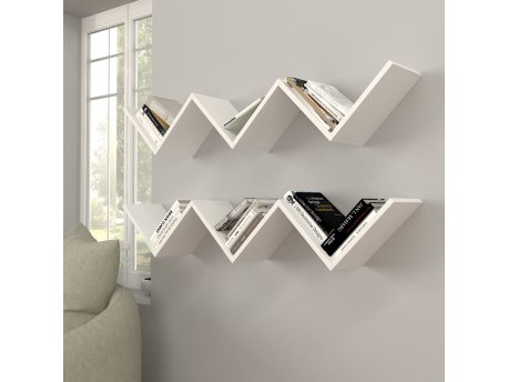 HANAH HOME Zidna polica Zig Zag White