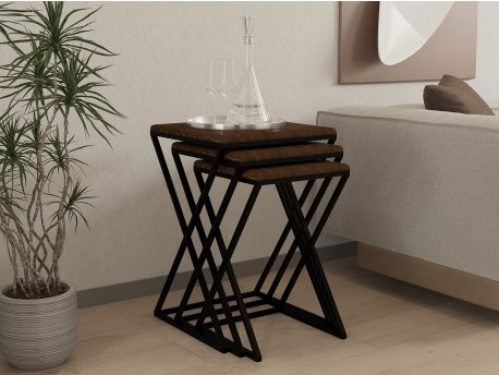 HANAH HOME Z Zigon Walnut 3 kom