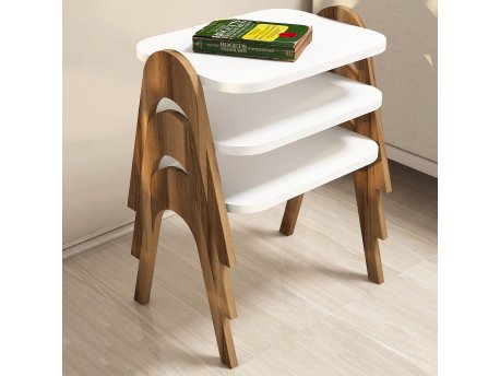 HANAH HOME Paris Walnut White 3 kom