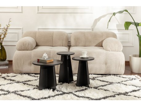 HANAH HOME Lume Wood Black 3 kom