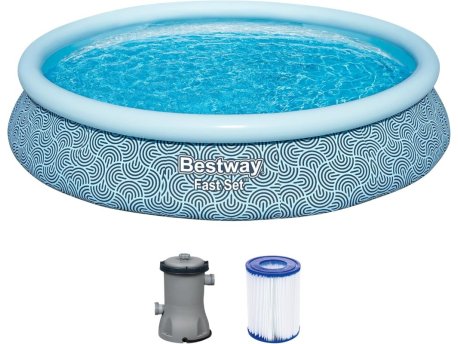 BESTWAY Bazen na naduvavanje 457 x 84cm sa filter pumpom