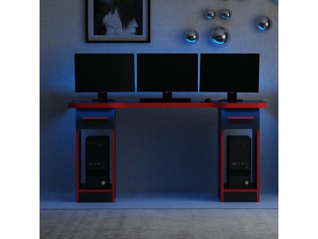HANAH HOME Gaming Desk Phoenix 2 Black Red