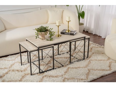 HANAH HOME Set stolova za kafu Defne Black Travertine (854KLN4754)