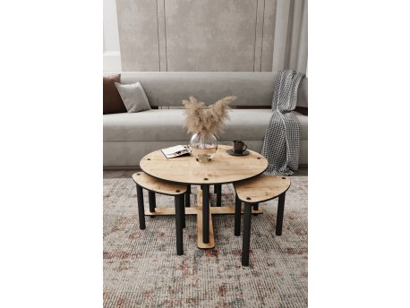 HANAH HOME Okrugli set stolova za kafu Pizza Round (282PTR1566)