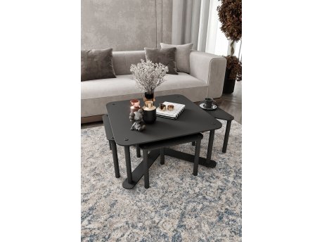 HANAH HOME Set stolova za kafu Pizza Square Black (282PTR1562)
