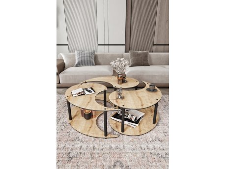 HANAH HOME Okrugli set stolova za kafu Yang 3 70