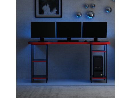 HANAH HOME Gaming Desk Phoenix 4 Black Red