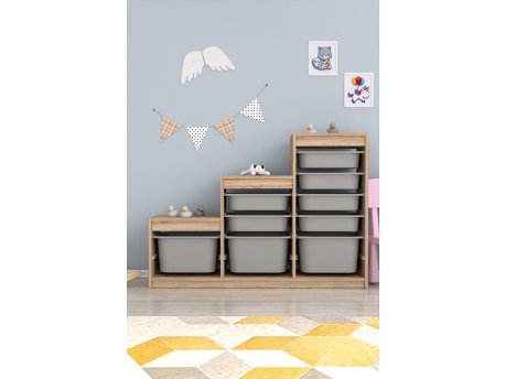 HANAH HOME Višenamenska komoda Swiss Sonomo Grey