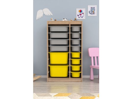 HANAH HOME Višenamenska polica Montana Xs 2D4N8U Sonomo Grey Yellow