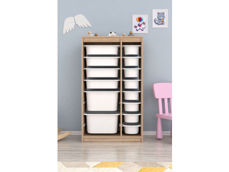 HANAH HOME Višenamenske police Montana Xs 2D4N8U Sonomo White