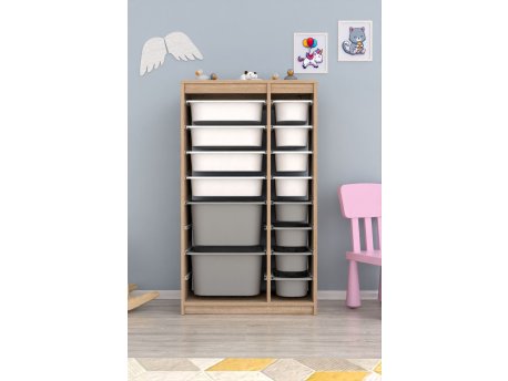 HANAH HOME Višenamenske police Montana Xs 2D4N8U Sonomo White Grey