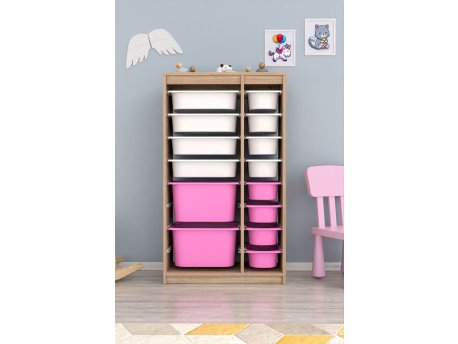HANAH HOME Višenamenske police Montana Xs 2D4N8U Sonomo White Pink