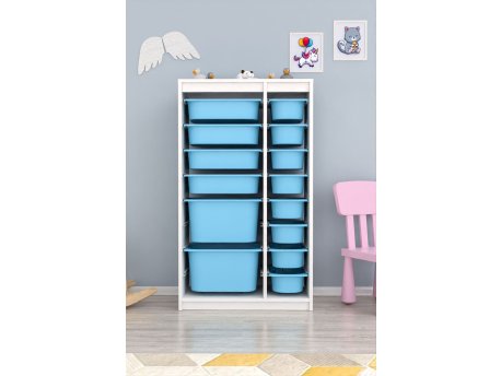 HANAH HOME Višenamenske police Montana Xs 2D4N8U White Blue v2