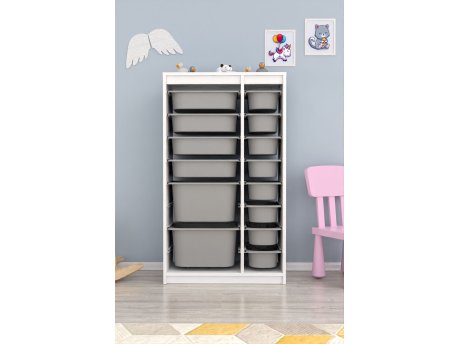 HANAH HOME Višenamenske police Montana Xs 2D4N8U White Grey v2