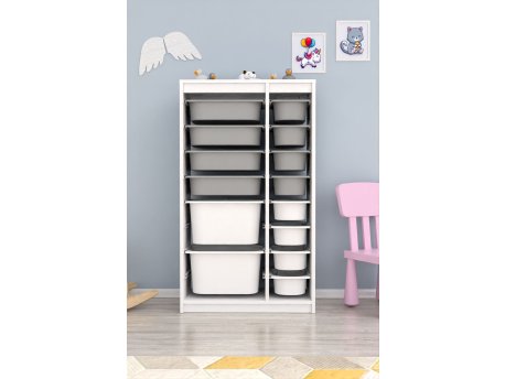HANAH HOME Višenamenske police Montana Xs 2D4N8U White Grey v3
