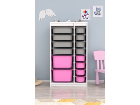 HANAH HOME Višenamenske police Montana Xs 2D4N8U White Grey Pink