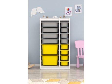 HANAH HOME Višenamenske police Montana Xs 2D4N8U White Grey Yellow