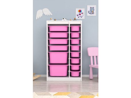 HANAH HOME Višenamenske police Montana Xs 2D4N8U White Pink