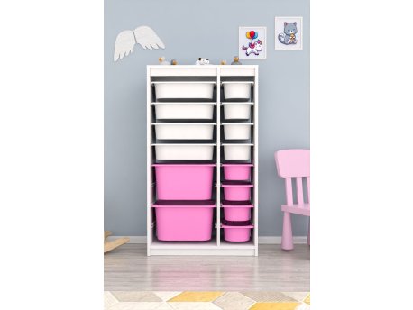 HANAH HOME Višenamenske police Montana Xs 2D4N8U White Pink v2