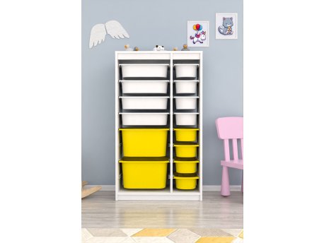 HANAH HOME Višenamenske police Montana Xs 2D4N8U White Yellow