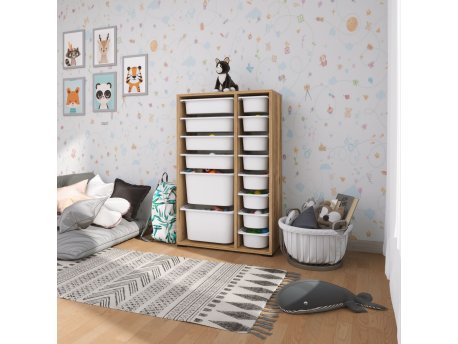 HANAH HOME Višenamenske police Rine 2D4K8U Walnut White