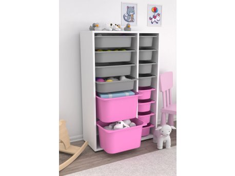 HANAH HOME Višenamenska polica Rine 2D4K8U White Grey Pink